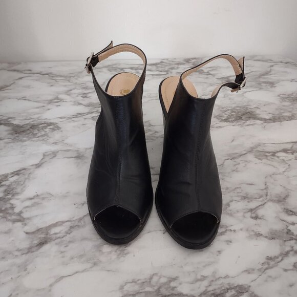 Chase & Chloe Willy -5 Women"s Slingback Buckled Open Toe Heel‎ Chunky Ankle 7.5 - Picture 1 of 11
